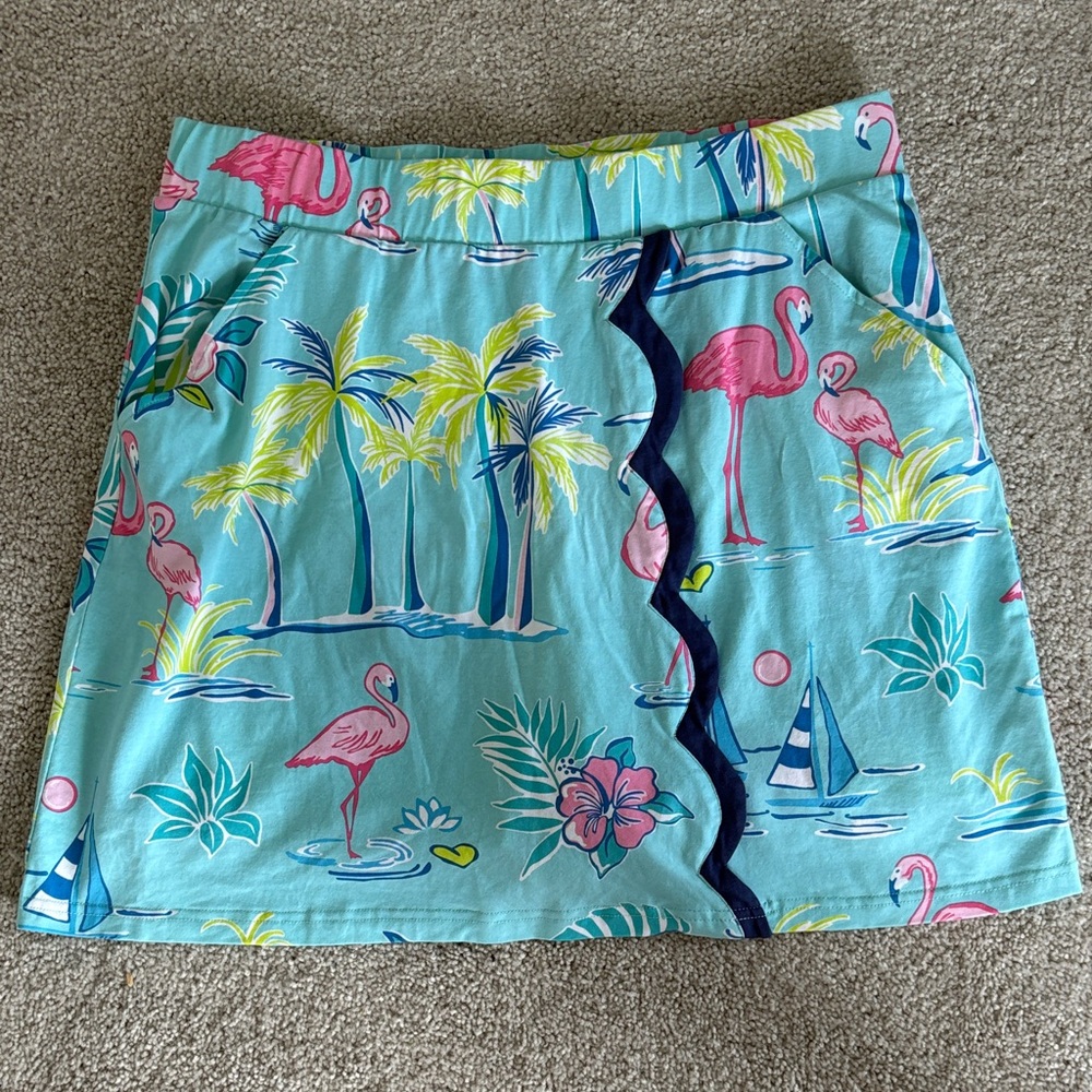 Tropical Flamingo Print Skirt